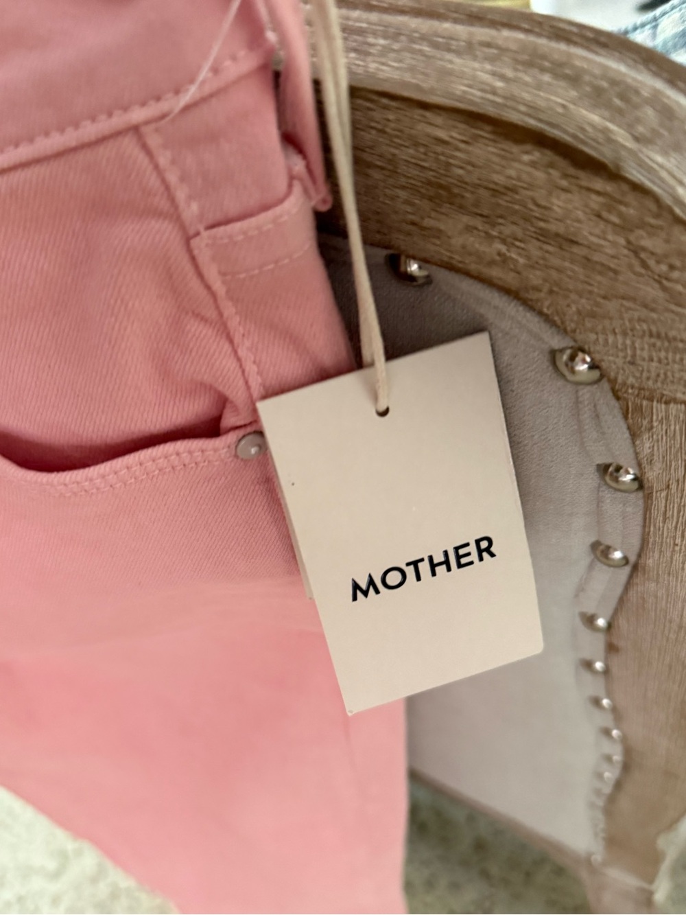 MOTHER Straight-Leg High-Rise Jeans in Dusty Pink - Picture 2 of 9
